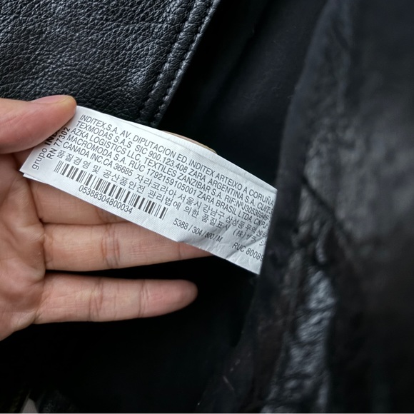 Zara black leather jacket - Picture 2 of 4